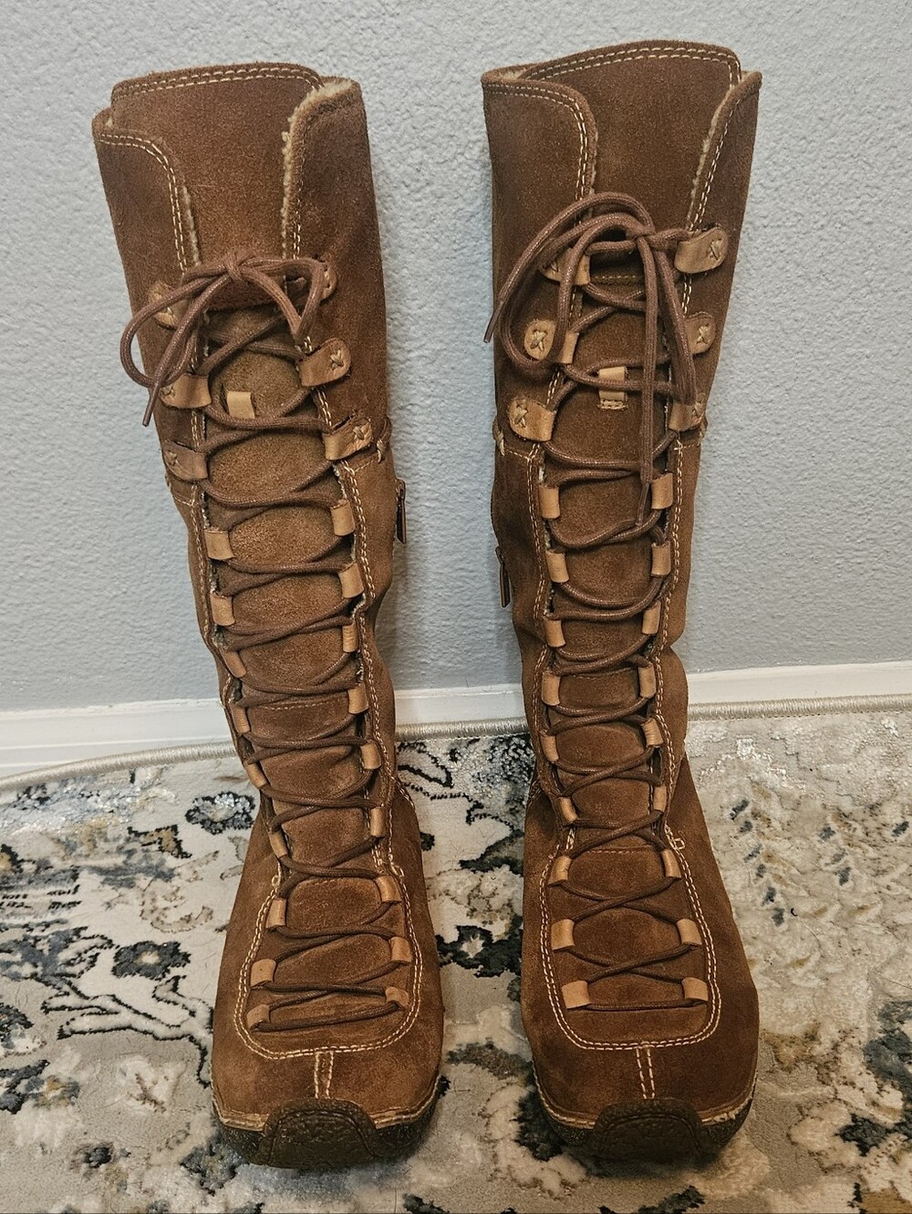 Vintage Timberland Moorland Hollace Tall Brown Suede Lace Up Boots 7.5 W